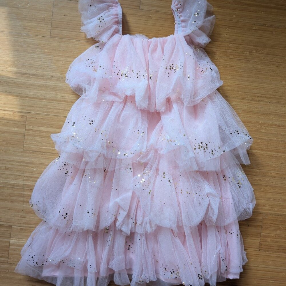 Lola + The Boys pink & gold dress, sz 8